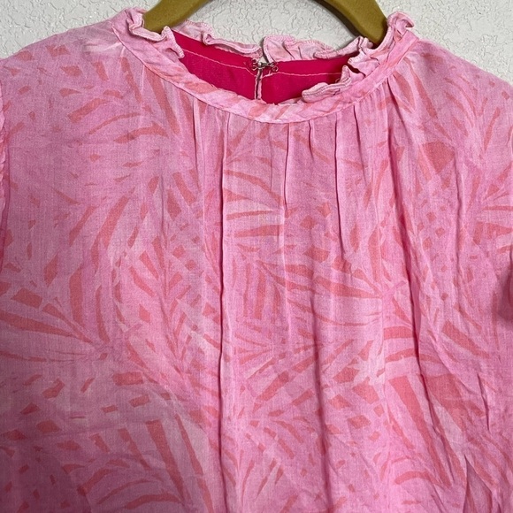Brooke Wright NWT Pink Ruffle Sleeve Blouse XS/S - Picture 2 of 5